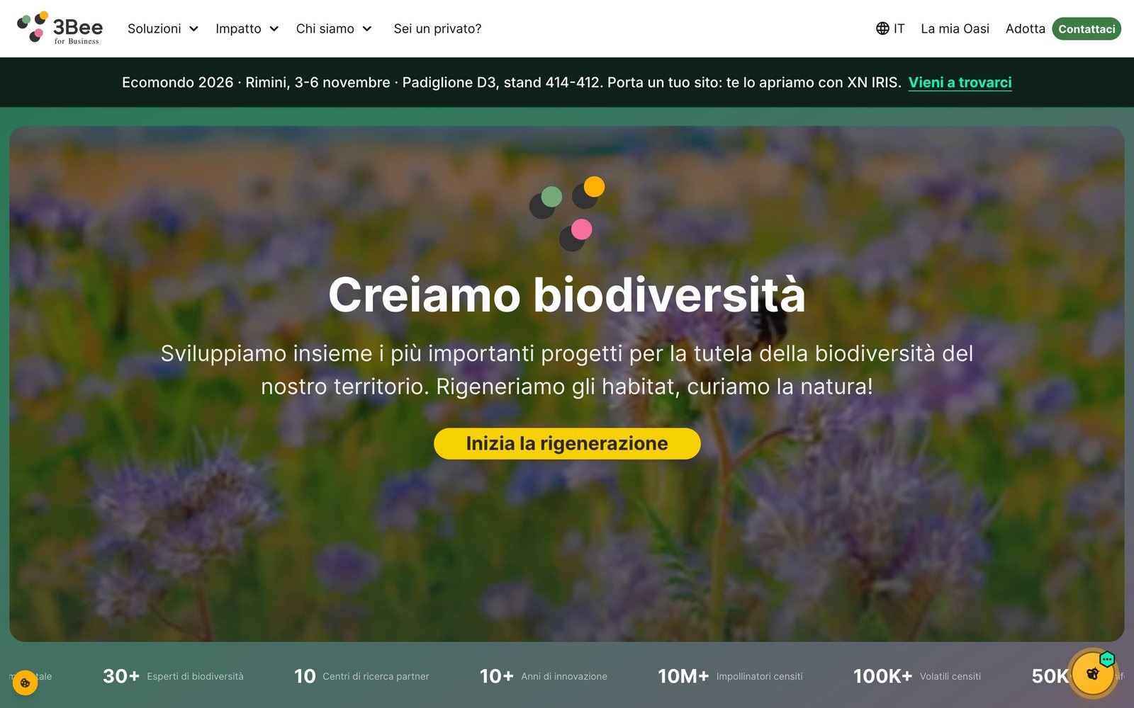 3Bee, la home oggi