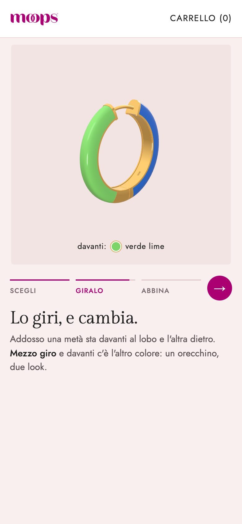 Come funziona, passo 2: il cerchio girato mostra l'altro colore