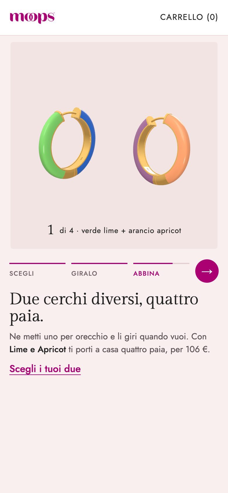 Come funziona, passo 3: due cerchi diversi fanno quattro paia